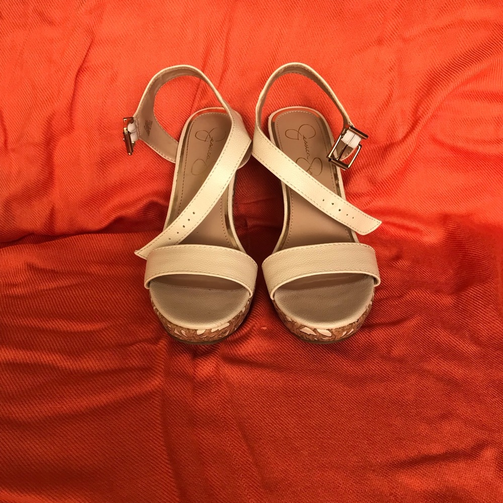 Jessica Simpson Ankle Strap Wedges.